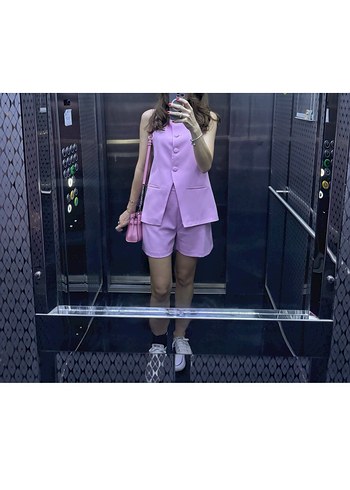 Pembe Mini Kolsuz Kadın Takım