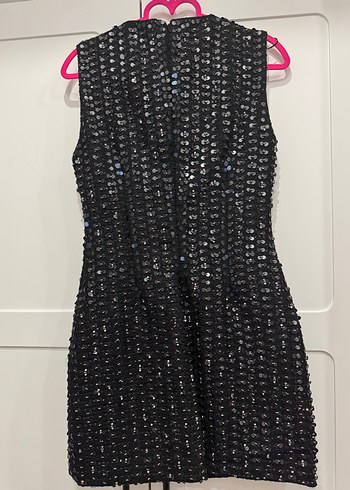 Zara Payet İşlemeli Siyah Midi Elbise