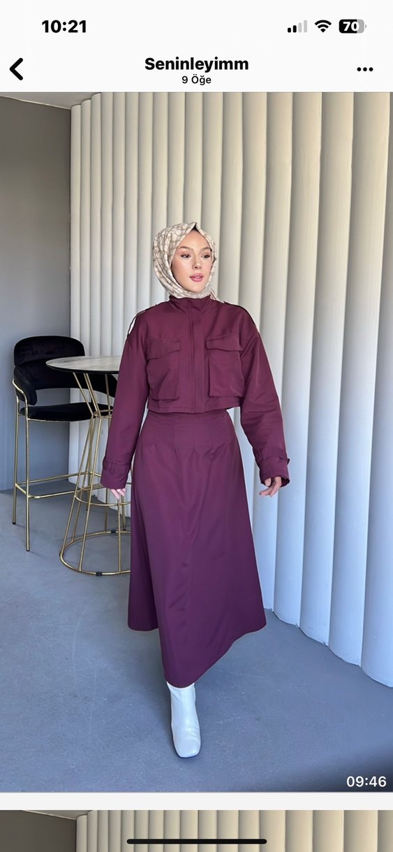 Bej Uzun Kol, Yüksek Yakalı Kadın Elbise - Görsel 2