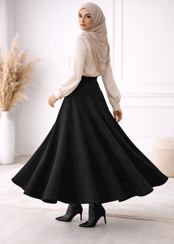 Bej Uzun Salaş Kadın Etek - Görsel 4