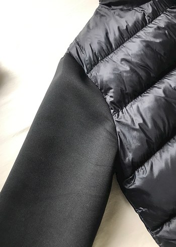 Kadın Siyah Uzun Kollu Şişme mont - Görsel 4