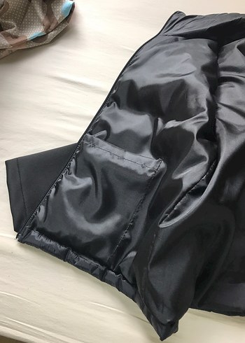 Kadın Siyah Uzun Kollu Şişme mont - Görsel 3