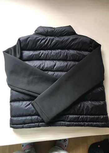 Kadın Siyah Uzun Kollu Şişme mont - Görsel 5