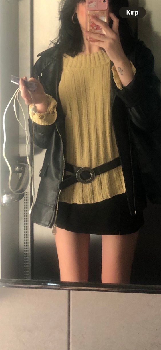 düsük omuz kazak - Görsel 2