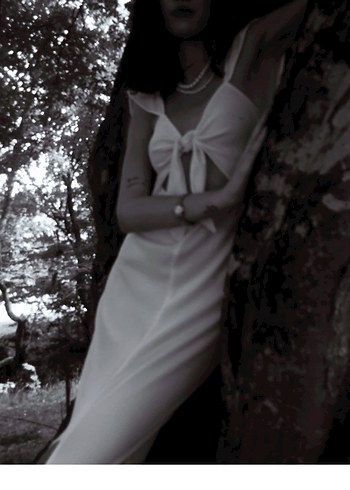 beyaz uzun elbise kikiriki - Görsel 3