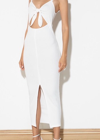 beyaz uzun elbise kikiriki - Görsel 7