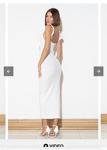 beyaz uzun elbise kikiriki - Görsel 6