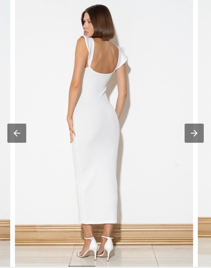 beyaz uzun elbise kikiriki - Görsel 5