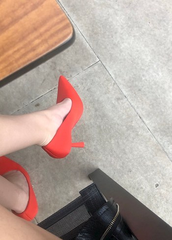 turuncu bershka stiletto ayakkabı - Görsel 3