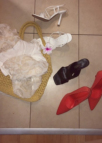 turuncu bershka stiletto ayakkabı - Görsel 2