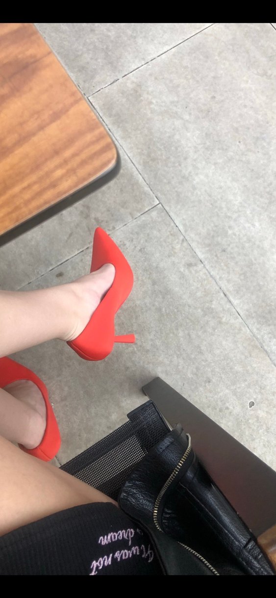 turuncu bershka stiletto ayakkabı - Görsel 3