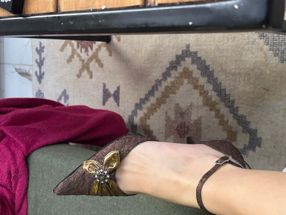 vintage sivri burun stiletto - Görsel 2