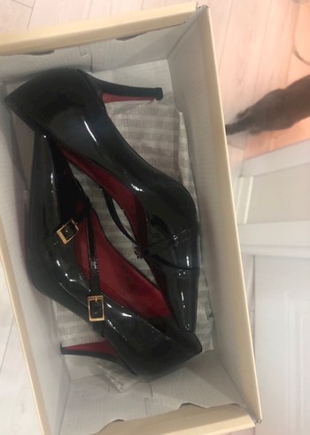 Tokalı siyah stiletto topuklu ayakkabı 37numara - Görsel 2