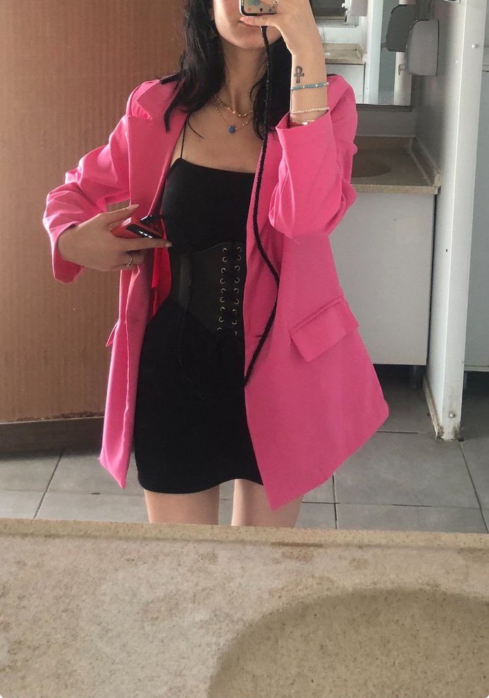 Pembe blazer ceket - Görsel 3