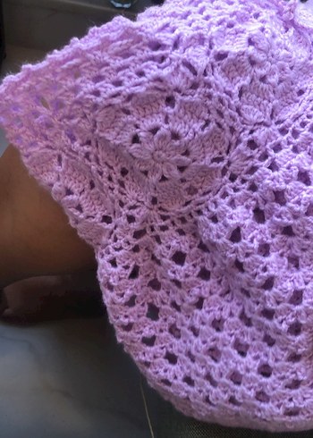 Lila örgü plaj etek xs - Görsel 6