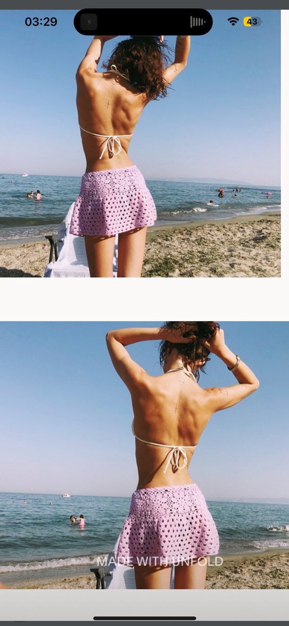 Lila örgü plaj etek xs - Görsel 3