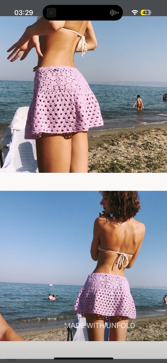 Lila örgü plaj etek xs - Görsel 4