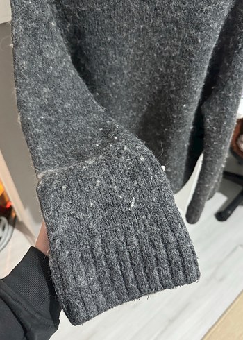 Gri Yünlü Boğazlı Kadın Kazak - Görsel 2