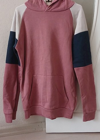 Pembe Renkli Kapüşonlu Kadın Sweatshirt