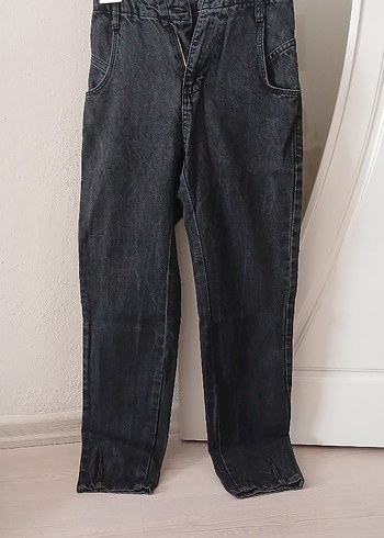 Gri Bol Kesim Midi Kadın Denim Pantolon