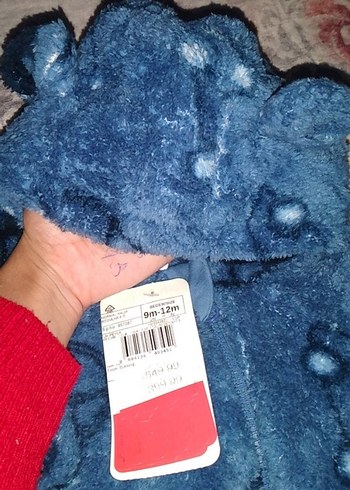 Mavi Baskılı Örme Bebek Tulum - Görsel 2