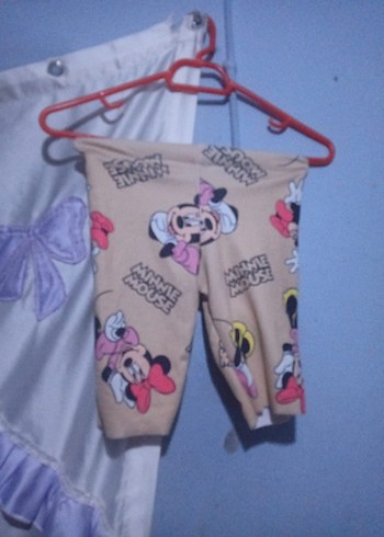 Bej Minnie Mouse Baskılı kısa tayt - Görsel 3