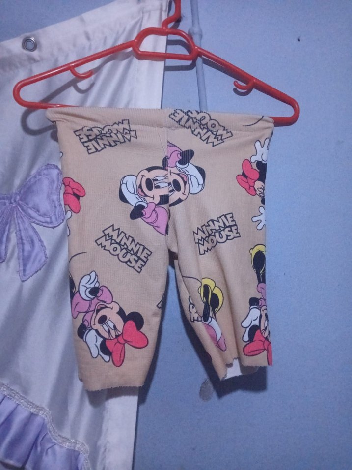 Bej Minnie Mouse Baskılı kısa tayt - Görsel 2