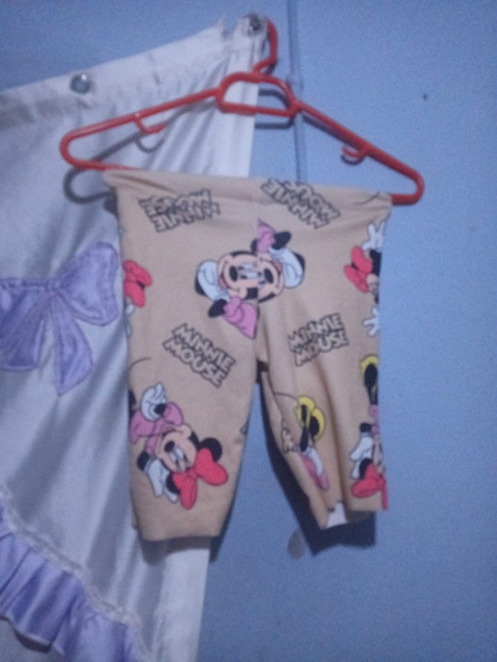 Bej Minnie Mouse Baskılı kısa tayt - Görsel 3