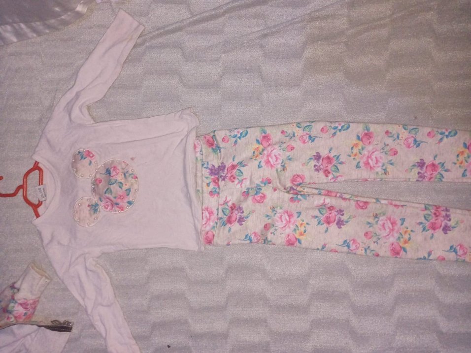 Dantel Detaylı Pembe Çiçekli Bebek Kız Takımı 2 3 yaş - Görsel 4