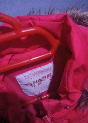 Pembe çocuk 10 11 yas Midi Kışlık Mont Kürklü - Görsel 3