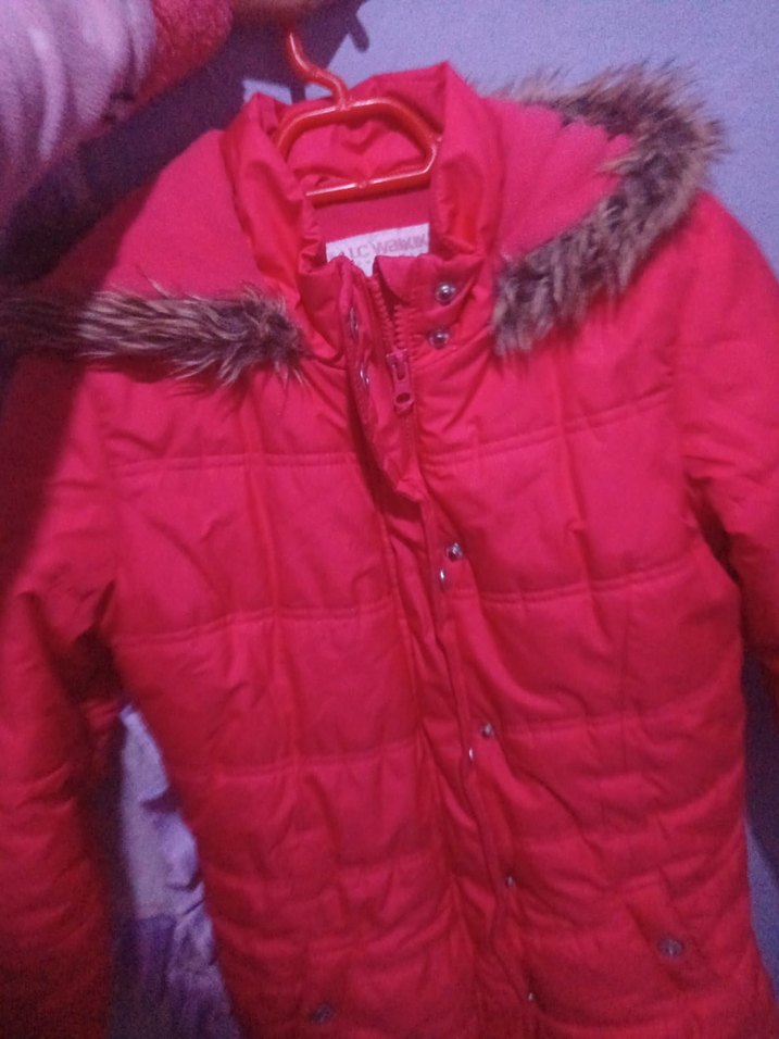 Pembe çocuk 10 11 yas Midi Kışlık Mont Kürklü - Görsel 5