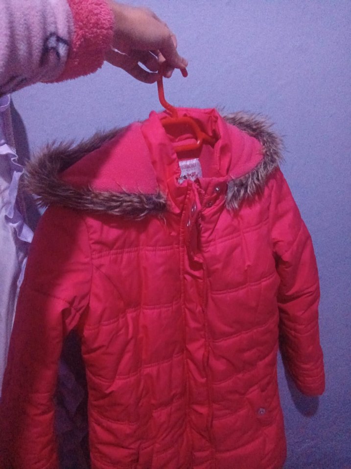 Pembe çocuk 10 11 yas Midi Kışlık Mont Kürklü - Görsel 2