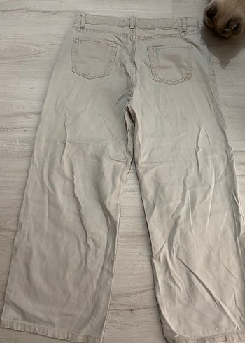 Diğer Bej Keten Rahat Kesim Kadın Pantolon
