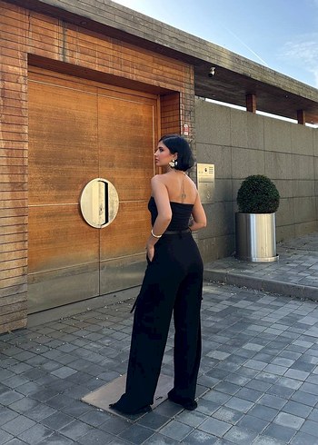 Kadın Siyah Deri Kemerli Cigarette Pantolon - Görsel 2