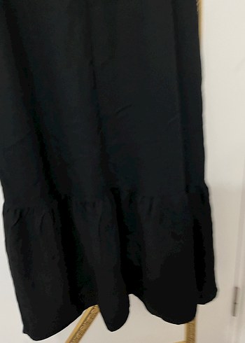 Siyah Uzun Bohem Elbise pamuklu - Görsel 5