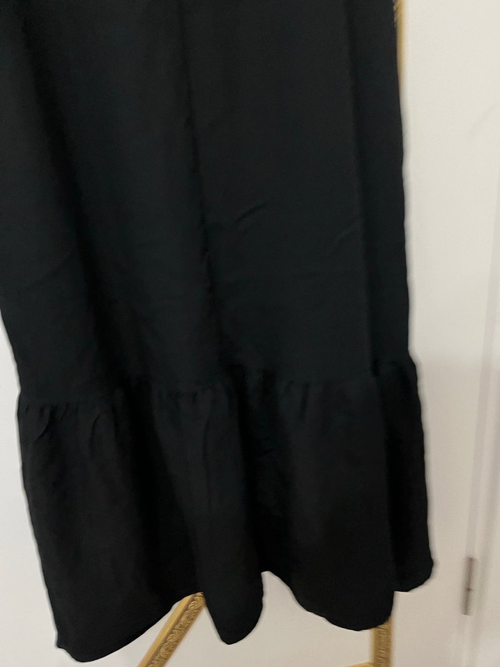 Siyah Uzun Bohem Elbise pamuklu - Görsel 5