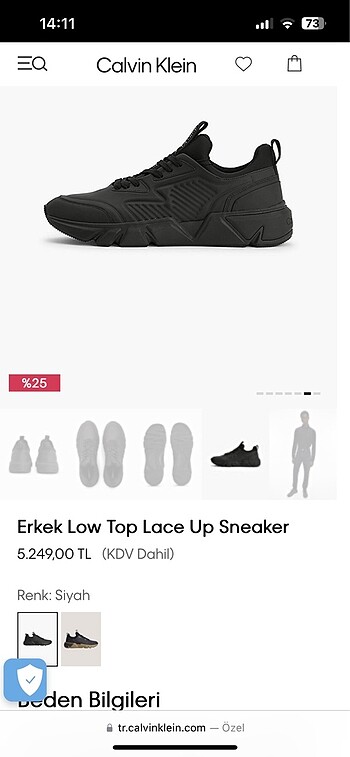 Calvin klein erkek spor ayakkabı sneaker