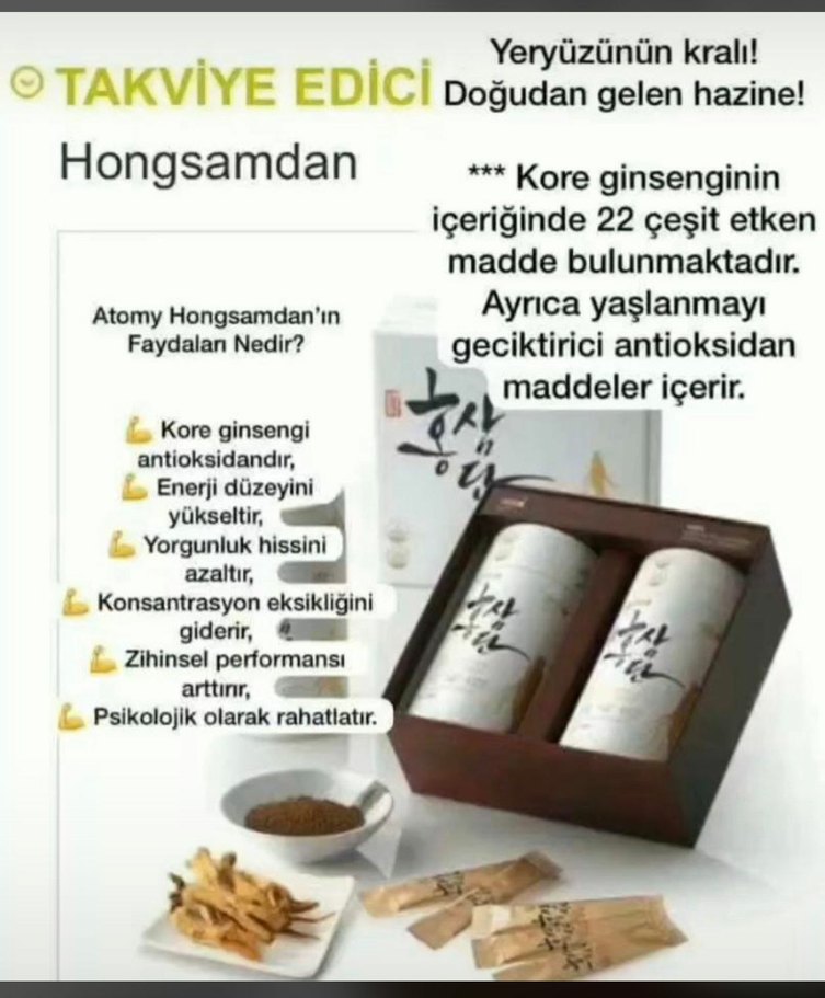 Atomy Hongsamdan Kırmızı Kore Ginsengi Takviye - Görsel 3