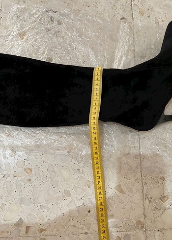 Siyah Süet Kadın Dizüstü Çizme - Görsel 7