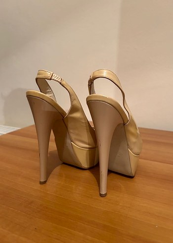 Bej Platform Topuklu Kadın Ayakkabı - Görsel 3