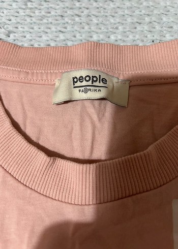 Fabrika Pembe Kısa Kollu Baskılı Kadın Tişört
