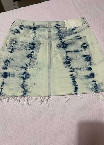 xs Beden mavi Renk Mavi Tie-Dye Denim Mini Etek