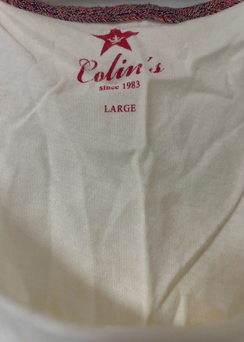 Colin's Beyaz Baskılı kalın askılı tişört
