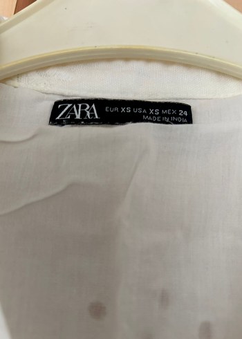 Zara Fisto Beyaz Kısa Kollu Elbise