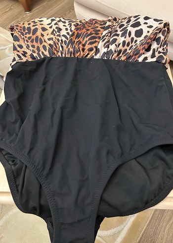 Leopar Desenli Drapeli Kadın Mayo - Görsel 2