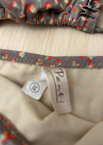 Kahve Renkli Bohem Fırfırlı Bikini - Görsel 2