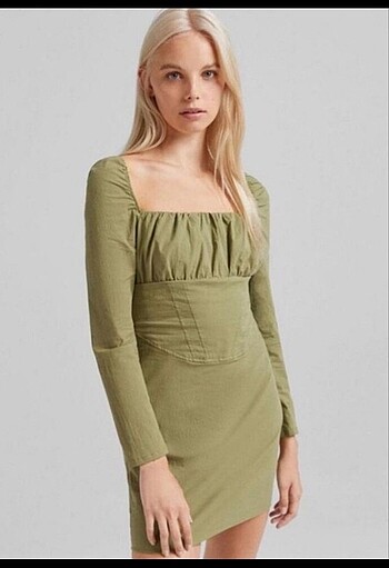 Bershka Yeşil elbise