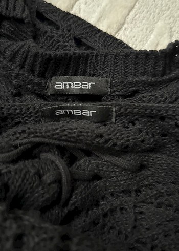 Siyah Örgü Mini Kadın Kazak - Görsel 5