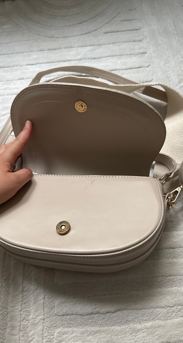 Bej Deri Tokalı Kadın Çanta - Görsel 2