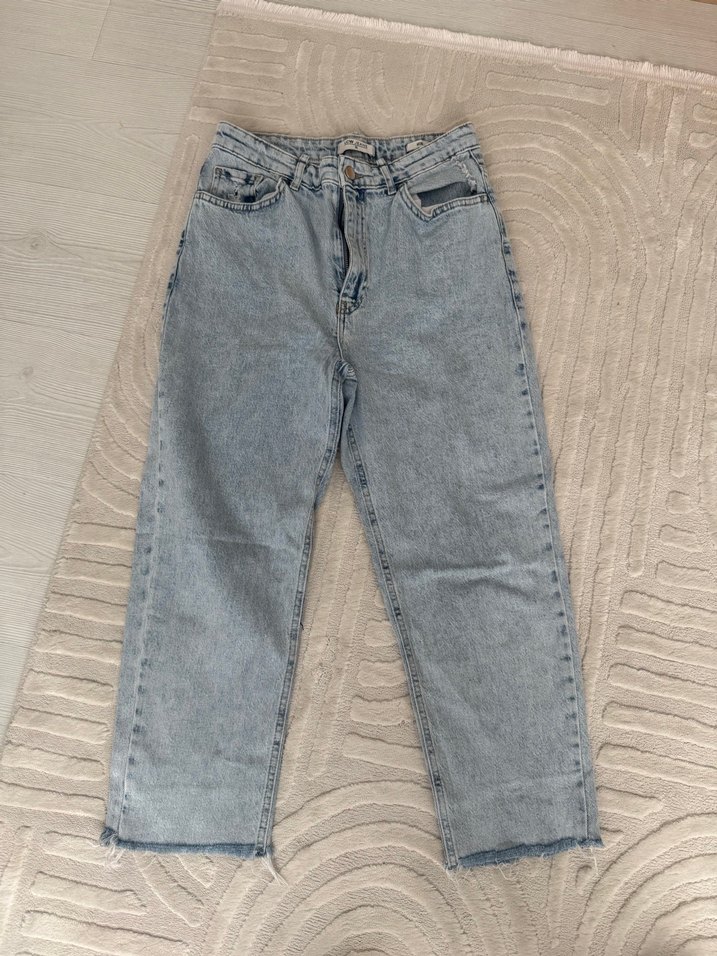 LCW Jean Gri Yırtmaçlı Midi Kot Pantolon - Görsel 2